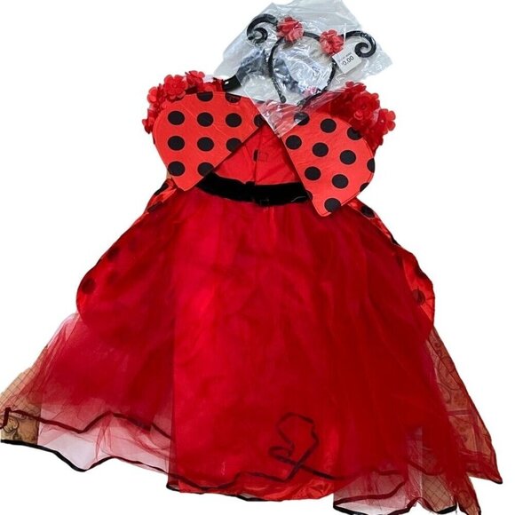 Target Toddler Ladybug Halloween Costume Dress Headpiece 2-3T - Hyde & EEK! NWT - Picture 3 of 4